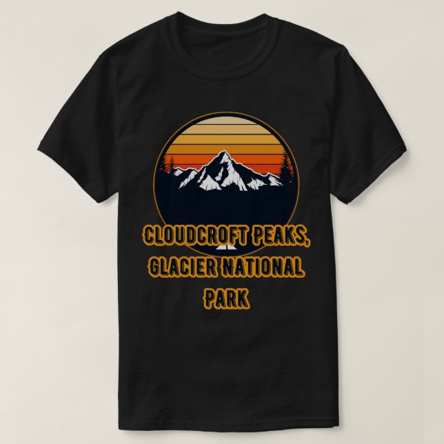T-shirt Parc national des Glaciers Cloudcroft Peaks (Design devant)
