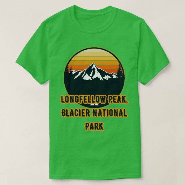 T-shirt Parc national des Glaciers de Longfellow Peak (Design devant)