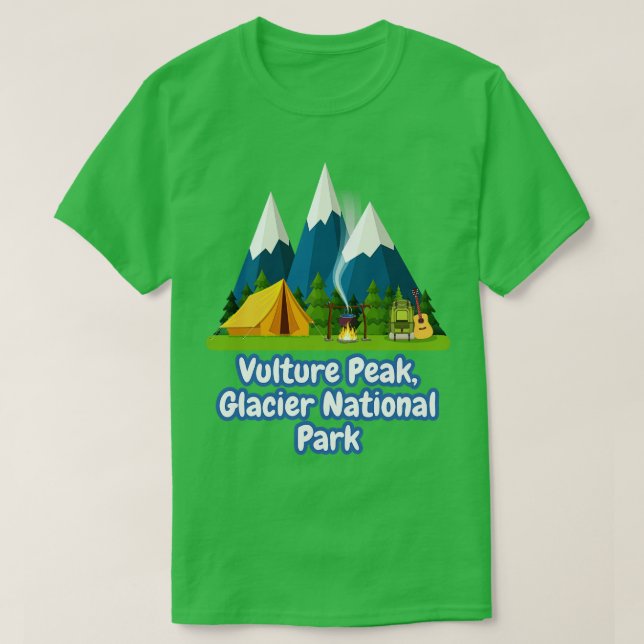 T-shirt Parc national des Glaciers de Vulcain Peak (Design devant)