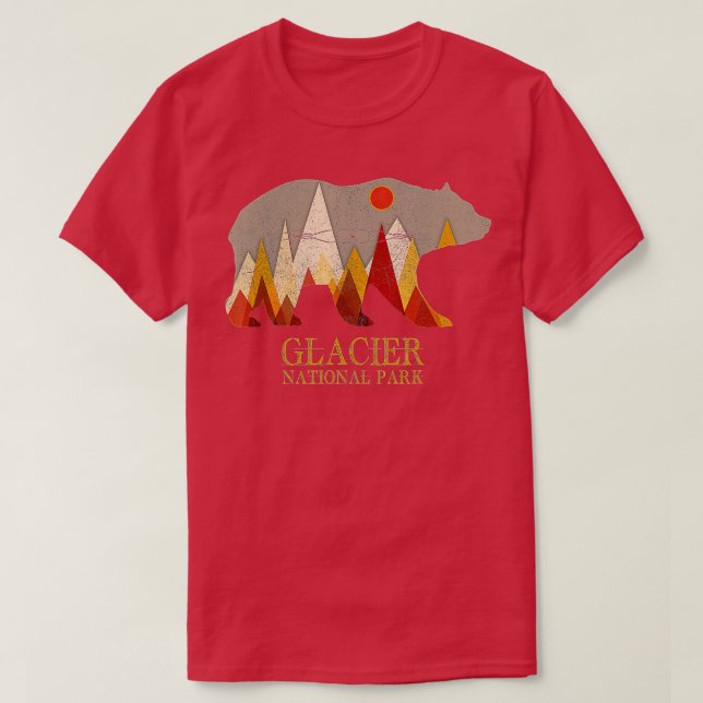 T-shirt Parc national des Glaciers Grizzly Bear Montana (Design devant)