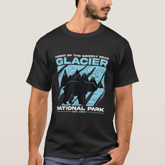 T-shirt Parc national des Glaciers Grizzly Bear Randonnée  (Devant)