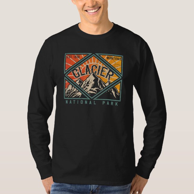 T-shirt Parc national des Glaciers Montana Mountains Explo (Devant)