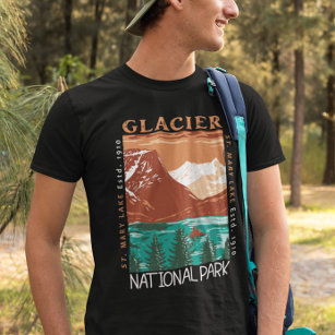 T-shirt Parc national des Glaciers Montana Vintage en détr