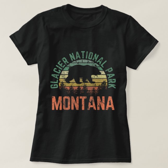 T-shirt Parc national des Glaciers novlelty Road trip Mont (Design devant)