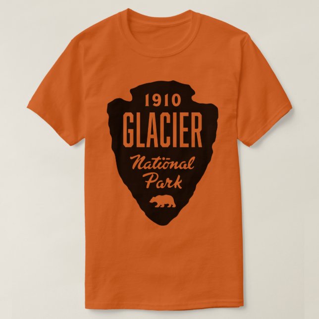 T-shirt Parc national des Glaciers Ours Arrowhead Noir (Design devant)