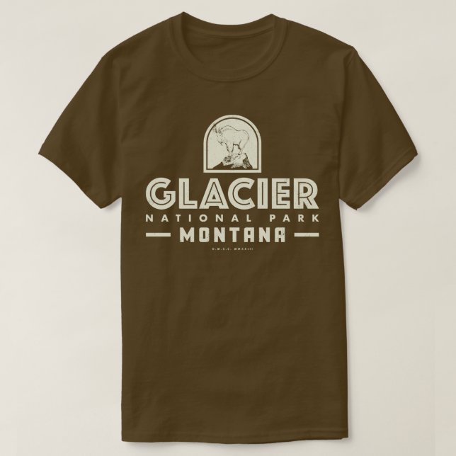 T-shirt Parc national des Glaciers Tan (Design devant)