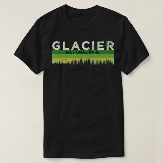 T-shirt Parc national des Glaciers Vintages (Design devant)