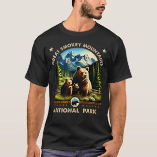 T-shirt Parc national des Great Smokey Mountains Ours noir