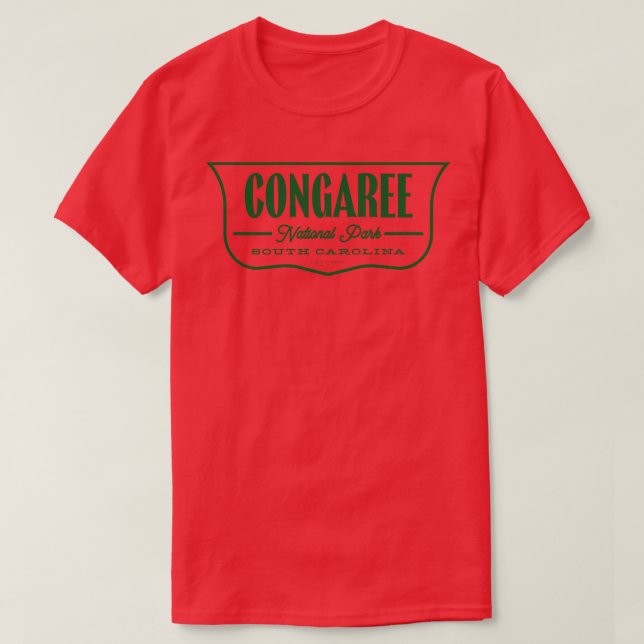 T-shirt Parc national des îles Congaree Bouclier vert (Design devant)