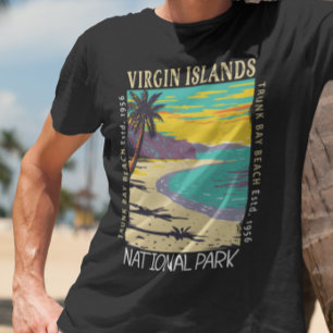 T-shirt Parc national des Îles Vierges Trunk Bay en état d