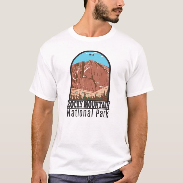 T-shirt Parc national des Rocheuses Colorado Longs Peak (Devant)