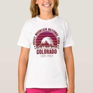 T-shirt Parc national des Rocheuses Colorado Retro
