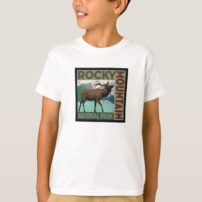 T-shirt Parc national des Rocheuses | Elk (Devant)