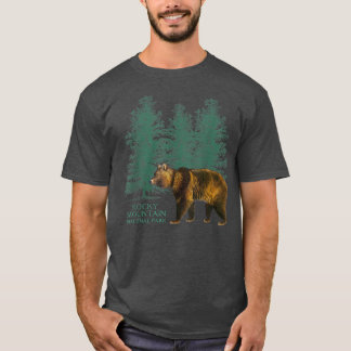 T-shirt Parc national des Rocheuses Ours Arbres Souvenir C