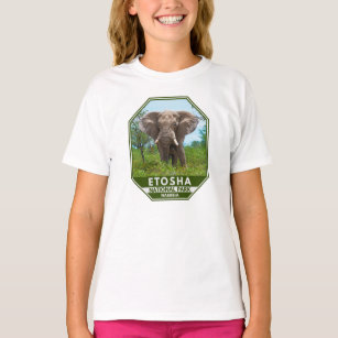 T-shirt Parc national d'Etosha Namibie Elephant Aquarelle