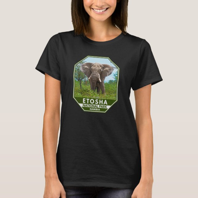 T-shirt Parc national d'Etosha Namibie Elephant Aquarelle (Devant)