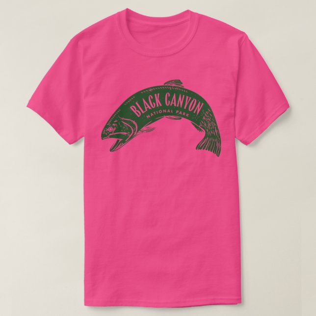 T-shirt Parc national du Canyon Noir Poisson vert (Design devant)