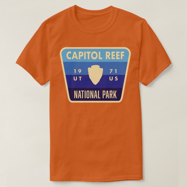 T-shirt Parc national du Capitol Reef Arrowhead bleu rétro (Design devant)