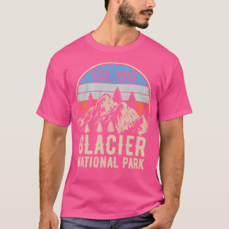 T-shirt Parc national du Glacier Coucher Vintage rétro Mon