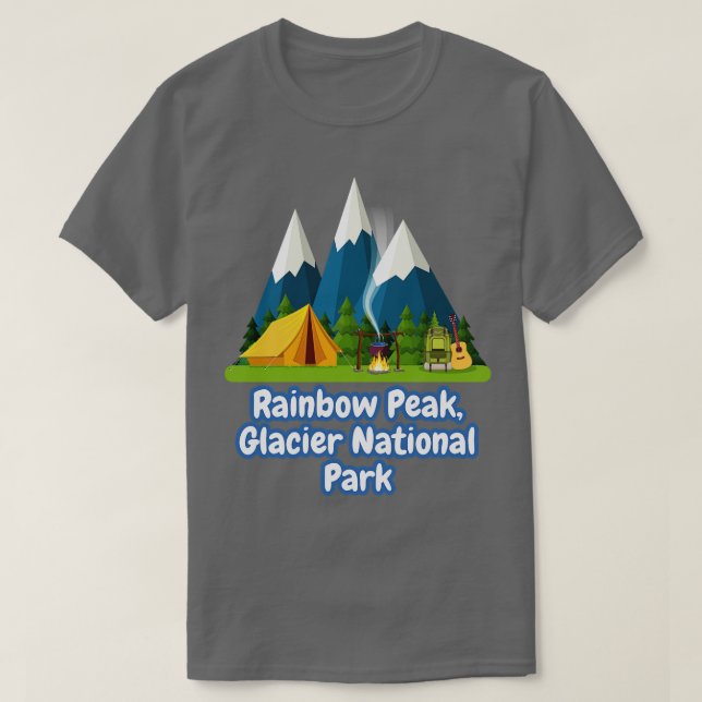 T-shirt Parc national du glacier Rainbow Peak (Design devant)