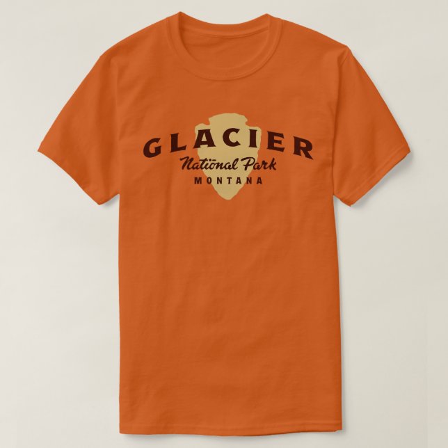 T-shirt Parc national du Glacier Texte Brown (Design devant)
