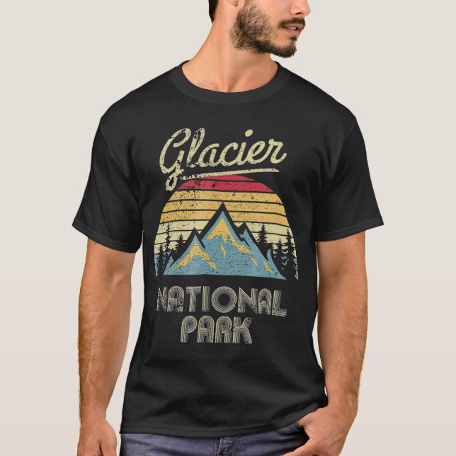 T-shirt Parc national du Glacier vintage Retro (Devant)