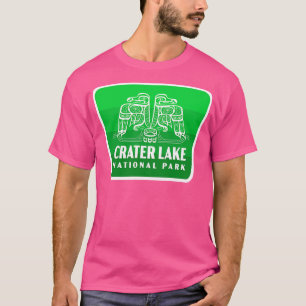 T-shirt Parc national du lac Crater Badge d'oiseaux rétro 