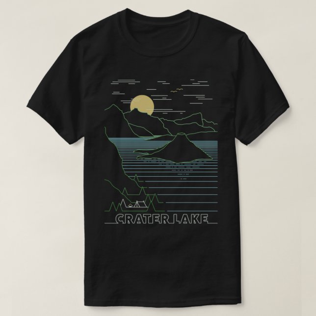 T-shirt Parc national du lac Crater de Linear Crater Lake (Design devant)