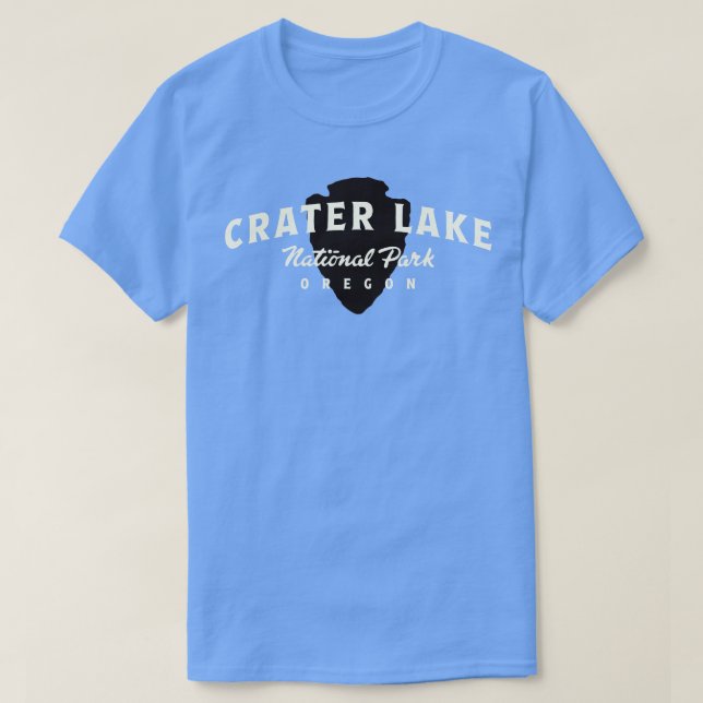 T-shirt Parc national du lac Crater Texte Argé Tan (Design devant)