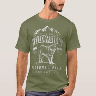 T-shirt Parc national du Loup gris vintage Yellowstone