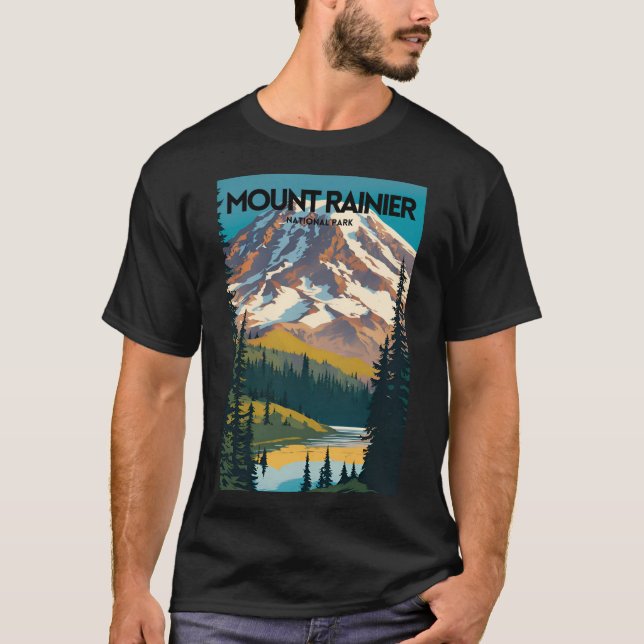 T-shirt Parc national du Mont-Rainier Tourisme traditionne (Devant)