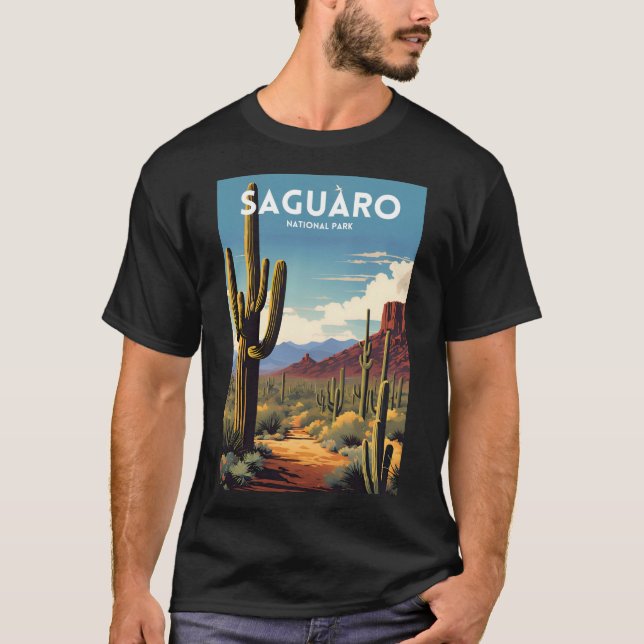 T-shirt Parc national du Saguaro Affiche de voyage traditi (Devant)