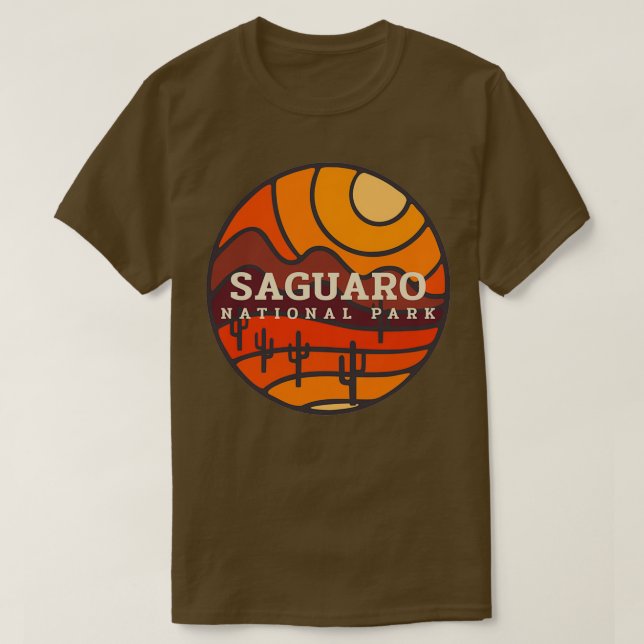 T-shirt Parc national du Saguaro Arizona Cactus Désert Sun (Design devant)