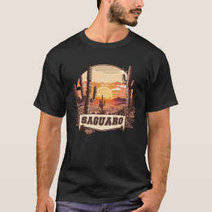 T-shirt Parc national du Saguaro Arizona Retro Cactus & Su
