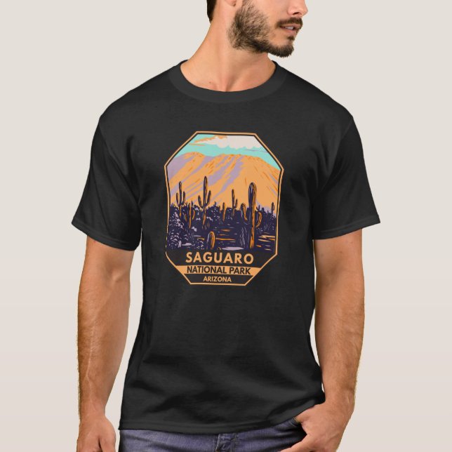 T-shirt Parc national du Saguaro Arizona Wasson Peak Vinta (Devant)