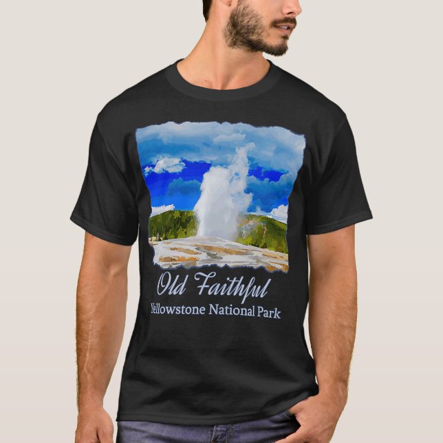 T-shirt Parc national Geyser de Yellowstone Old Faithy (Devant)