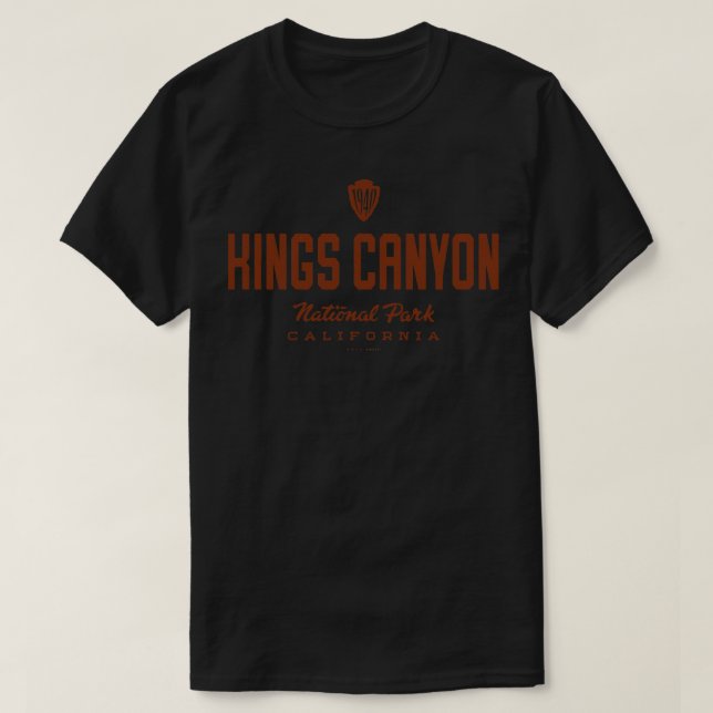 T-shirt Parc national Kings Canyon 1940 Arrowhead Brown (Design devant)