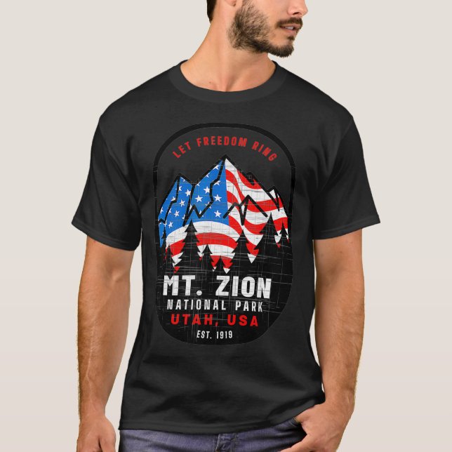 T-shirt Parc national Mt Zion Patriotic 4 juillet Vacati (Devant)