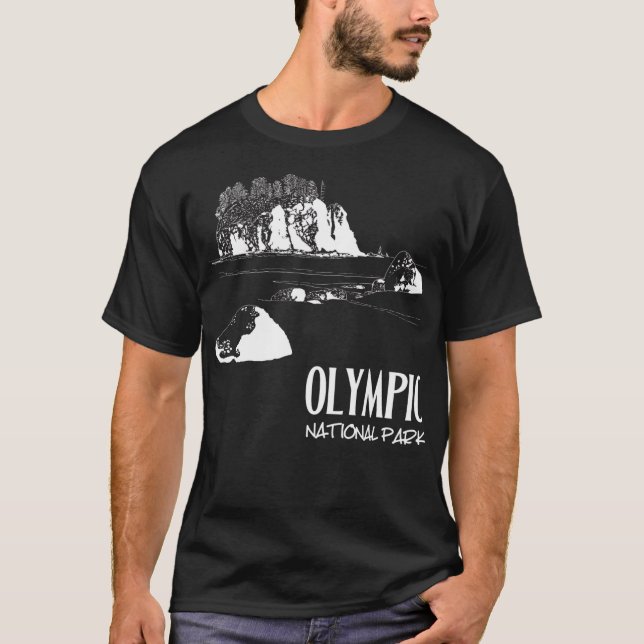 T-shirt Parc national olympique Ruby Beach Washington Art  (Devant)