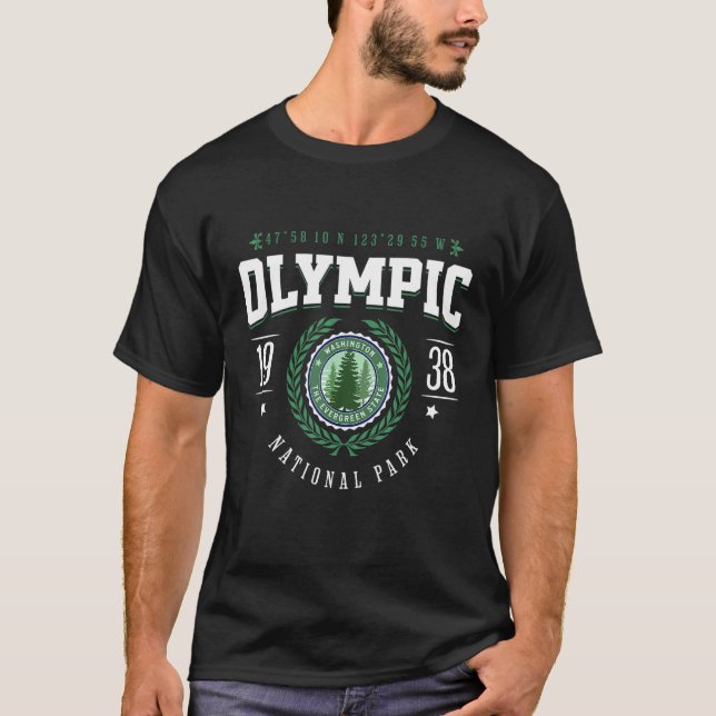 T-shirt Parc national olympique Washington Pine Tree WA So (Devant)
