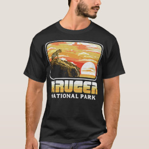 T-shirt Parc national Retro Kruger Leopard Vintage des ann