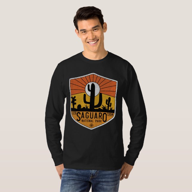 T-shirt Parc national Retro Saguaro Arizona Tucson Cactus (Devant entier)
