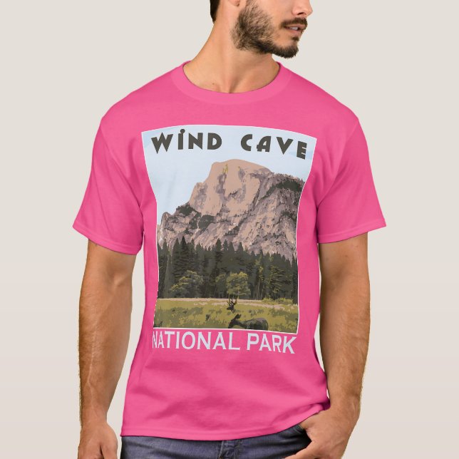 T-shirt Parc national Retro Wind Cave Sd Randonnées extéri (Devant)