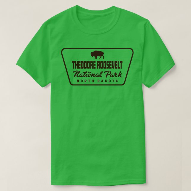 T-shirt Parc national Theodore Roosevelt Badge Buffalo Bro (Design devant)