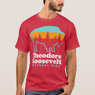 T-shirt Parc national Theodore Roosevelt Camping Bison Ret