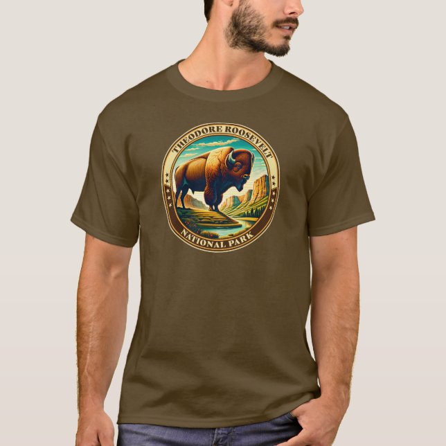 T-shirt Parc national Theodore Roosevelt Dakota du Nord (Devant)