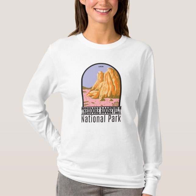 T-shirt Parc national Theodore Roosevelt Dakota du Nord (Devant)