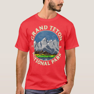 T-shirt Parc national vintage Grand Teton WY Mountain Hiki