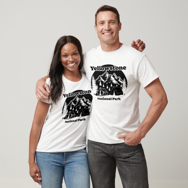 T-shirt Parc national vintage Yellowstone (Unisexe)