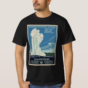 T-shirt Parc national vintage Yellowstone Vieux fidèles